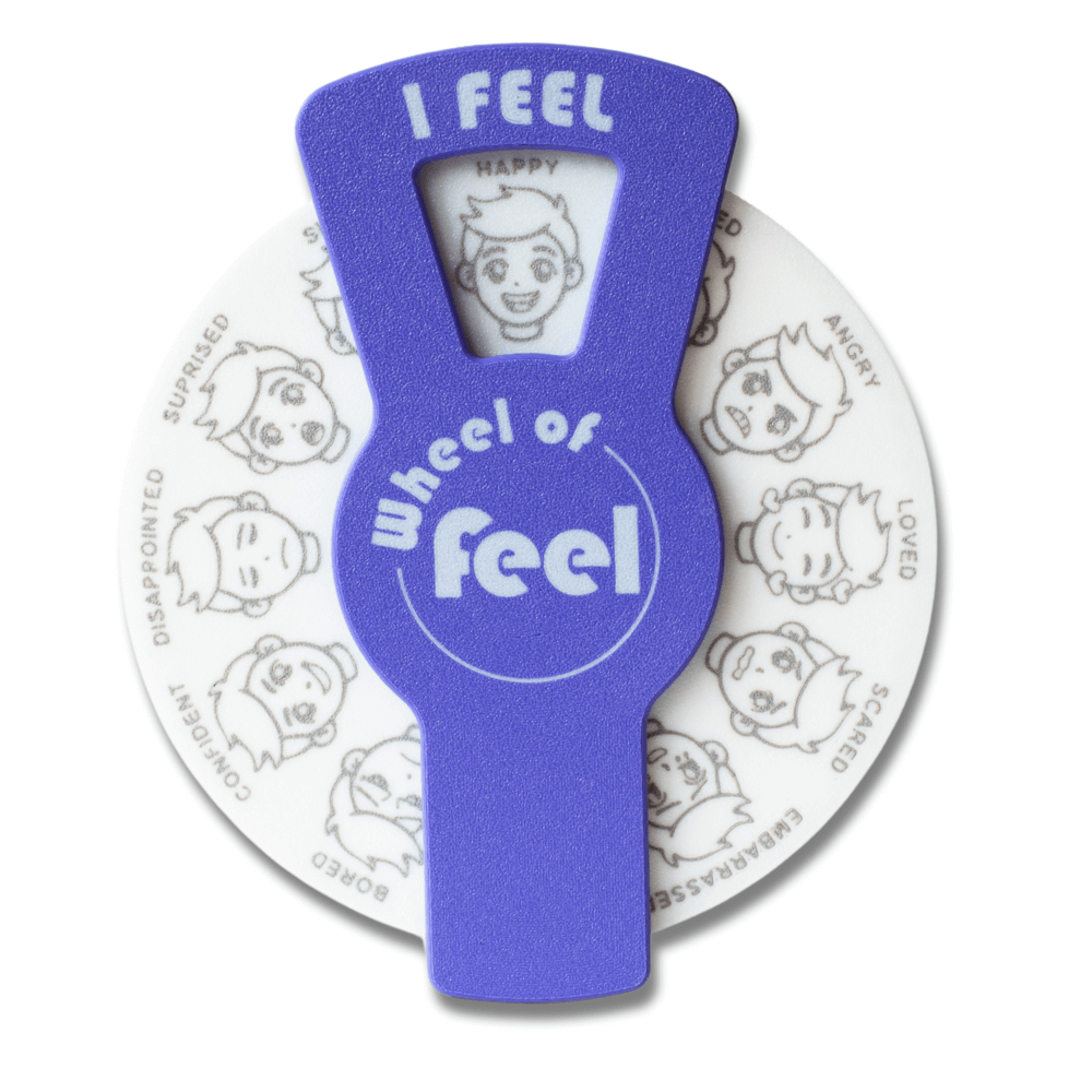 Purple Wheel of Feel – boys’ edition SEL emotional wheel for kids and teens
