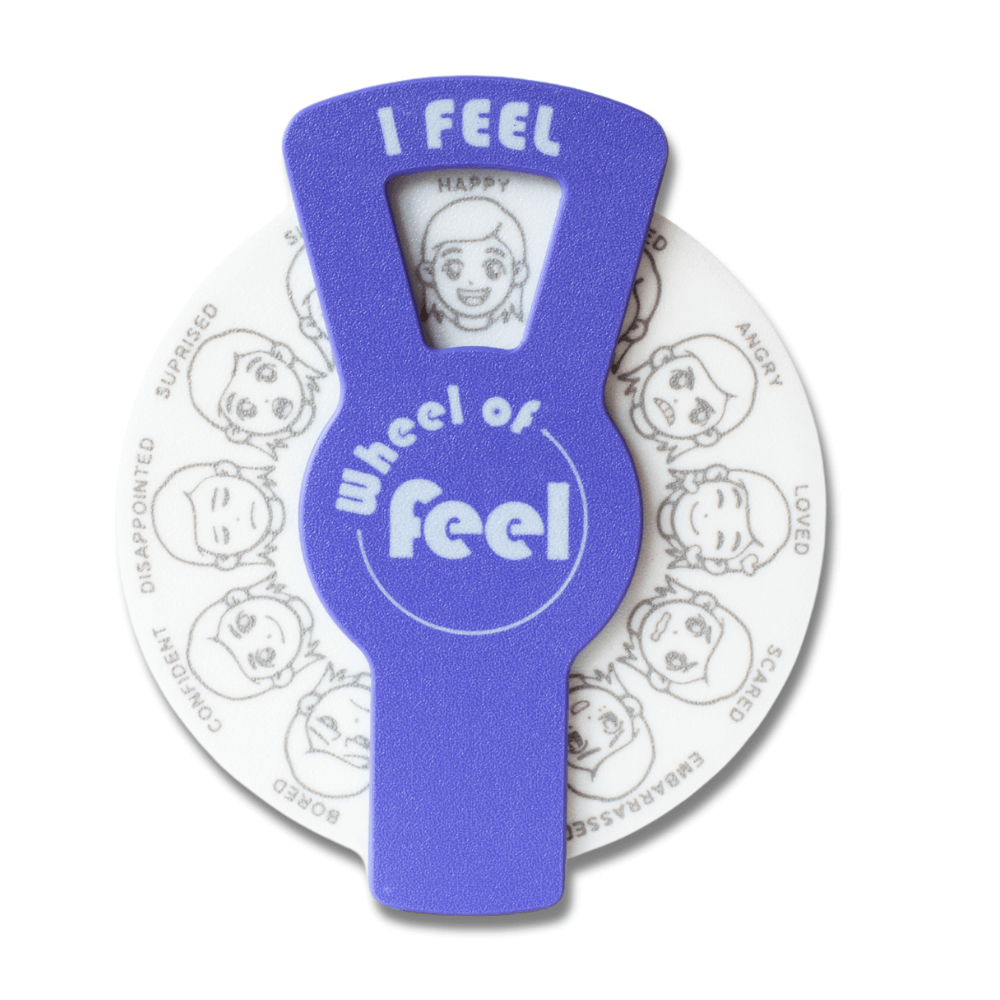 Purple Wheel of Feel – SEL emotional wheel for kids, teens, and children of all genders